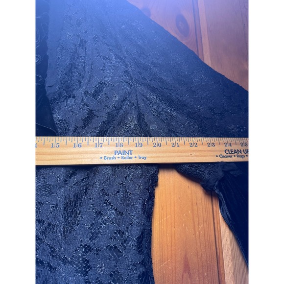 Black Lace Velvet Ruffle Trim Tie Front Bolero Shrug Jacket L Regencycore Gothic - Picture 8 of 9